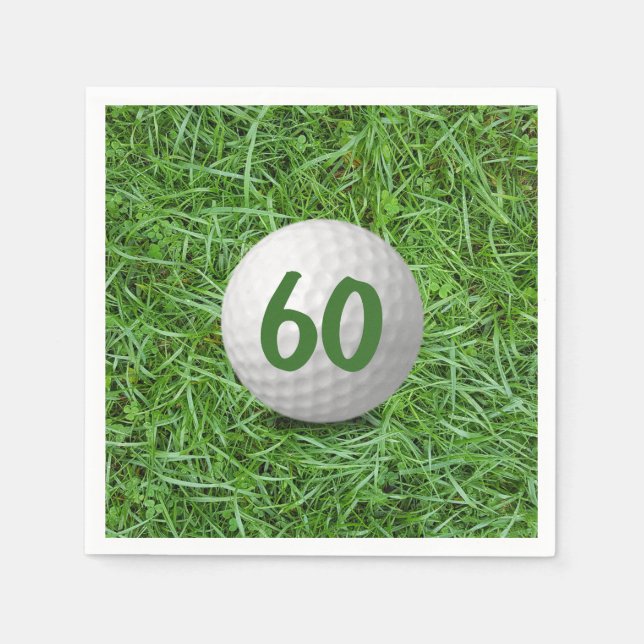 Serviette En Papier 60e anniversaire Golf Ball on Grass Napkins (Devant)