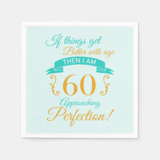 Serviette En Papier 60e anniversaire mieux avec l'âge