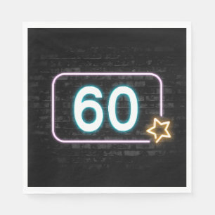 Serviette En Papier 60e anniversaire Neon Connexion Brick