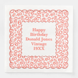 Serviette En Papier 60e anniversaire Numéro Motif St Jacques Corail/Bl