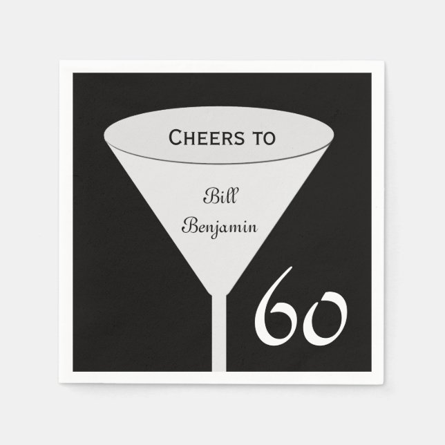 Serviette En Papier 60e Anniversaire Papier de fête serviettes (Devant)