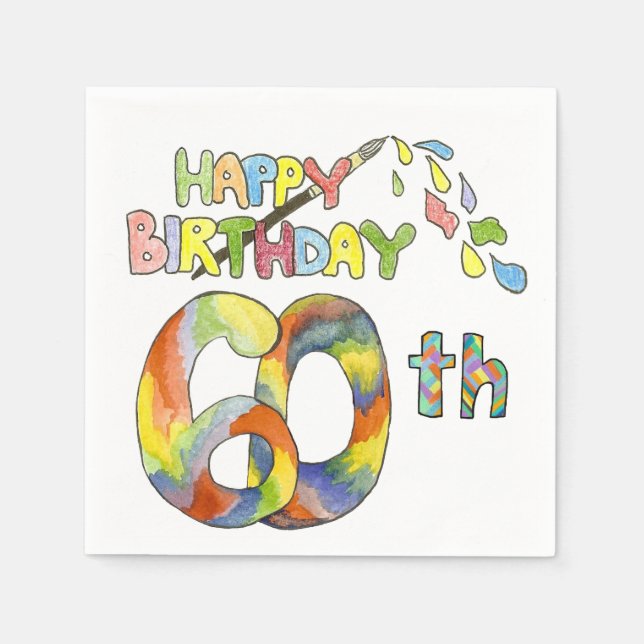 Serviette En Papier 60e anniversaire Papier serviettes (Devant)