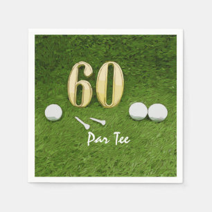 Serviette En Papier 60e anniversaire partie par jeu pour golfeur