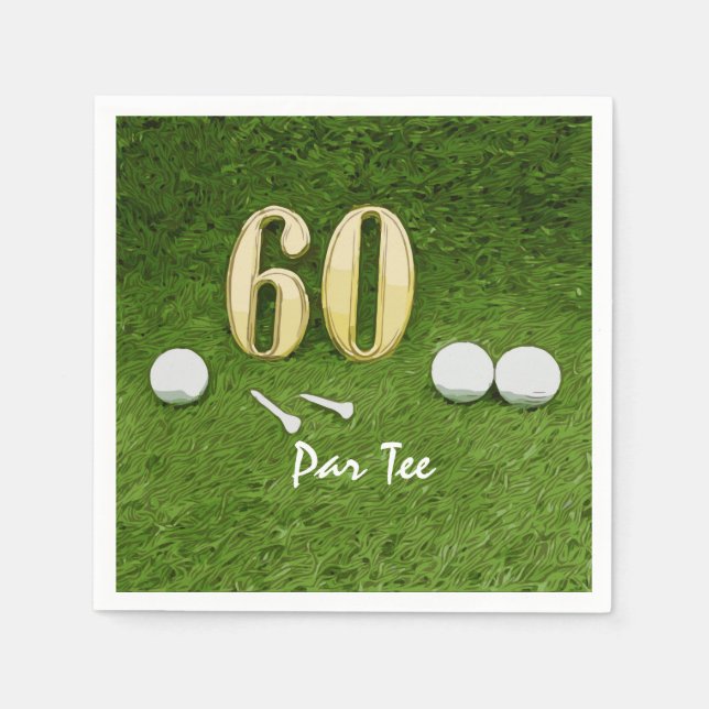 Serviette En Papier 60e anniversaire partie par jeu pour golfeur (Devant)