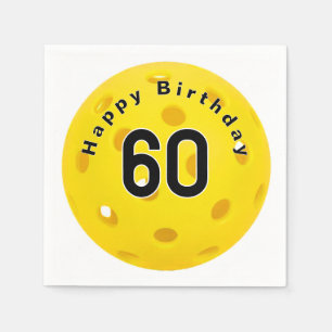 Serviette En Papier 60e anniversaire Pickleball Jaune