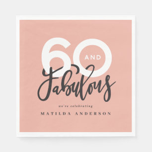 Serviette En Papier 60e anniversaire rendant 60 look bon moderne
