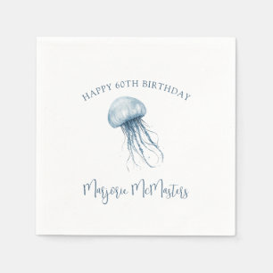 Serviette En Papier 60e Anniversaire Simple Méduse Côtière Personnalis