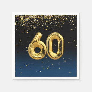 Serviette En Papier 60e Ballons d'or et serviettes Confetti