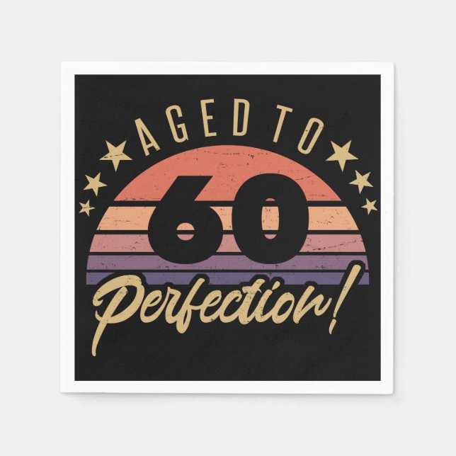 Serviette En Papier 60e Humour d'anniversaire Retro (Devant)