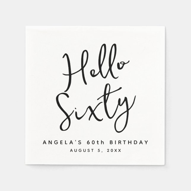 Serviette En Papier 60e partie décoration de papier, élégante calligra (Devant)