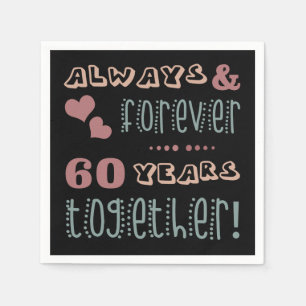 Serviette En Papier 60ème anniversaire de Mariage mignon
