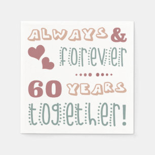 Serviette En Papier 60ème anniversaire de Mariage mignon