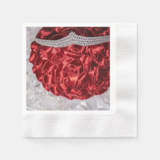 Serviette En Papier 6508-Bouquet rouge avec Tiara