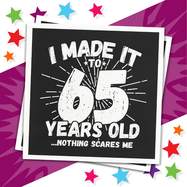 Serviette En Papier 65 ans vieux mème sarcastique drôle 65ème annivers (Créateur téléchargé)