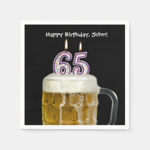 Serviette En Papier 65e anniversaire bière