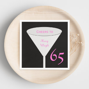 Serviette En Papier 65e anniversaire fête "Cheers To" Papier serviette