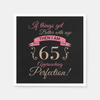 Serviette En Papier 65e anniversaire mieux avec l'âge