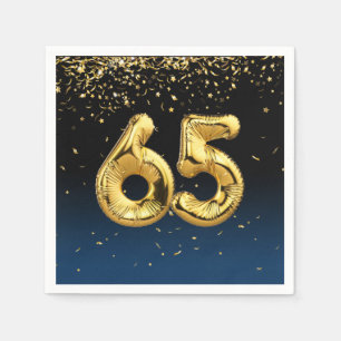 Serviette En Papier 65e Gold Party Balloons et serviettes Confetti