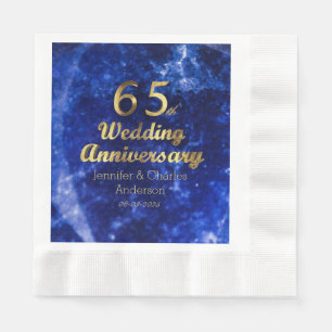 Serviette En Papier 65e Sapphire Mariage Anniversaire de la typographi