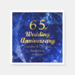 Serviette En Papier 65e Sapphire Mariage Anniversaire de la typographi