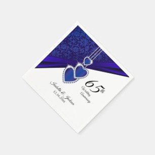 Serviette En Papier 65ème / 45ème Mariage Sapphire Anniversaire Design