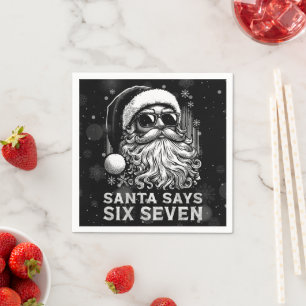 Serviette En Papier 67 Meme Drôle de Père Noël dit Six Sept Noël