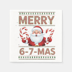 Serviette En Papier 67 Noël Joyeux 6 7 Mas Sale Xmas Six Sept