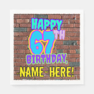 Serviette En Papier 67e anniversaire ~ Amusant, Graffiti urbain inspir