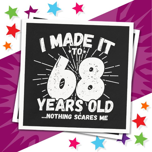 Serviette En Papier 68 Ans Mème sarcastique vieux drôle 68ème annivers (Créateur téléchargé)