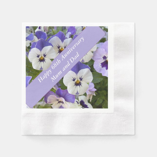 Serviette En Papier 68e anniversaire modifiable (Devant)