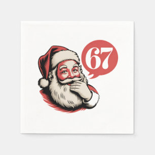 Serviette En Papier 6 7 Noël Six Sept Brainrot Père Noël