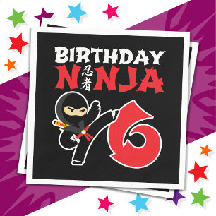 Serviette En Papier 6 ans Karate Ninja Party Enfants 6e anniversaire