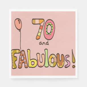 Serviette En Papier 70 et fabuleux, Joyeux 70e anniversaire, Ballons