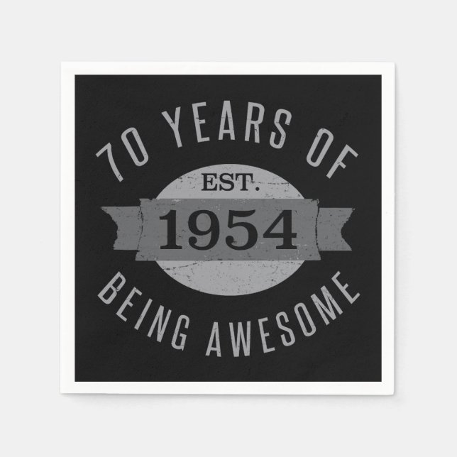Serviette En Papier 70e anniversaire Awesome 1954 (Devant)