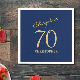 Serviette En Papier 70e anniversaire Blue Gold Chapitre 70