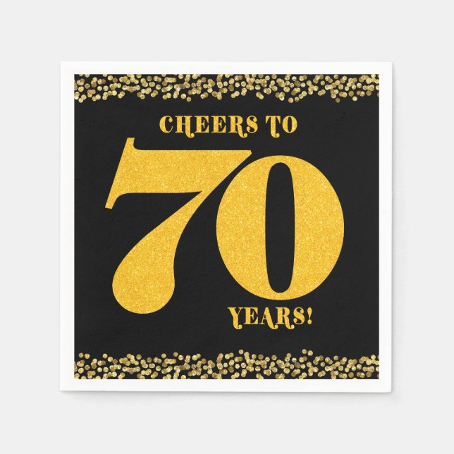Serviette En Papier 70e anniversaire Cheers to 70 ans Parties scintill (Devant)