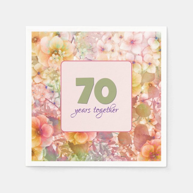 Serviette En Papier 70e anniversaire Cosmos Floral Garden (Devant)