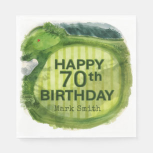 Serviette En Papier 70e anniversaire de golf sur le green de putting p