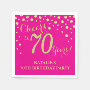 Serviette En Papier 70e anniversaire de la fête du Diamant noir et ro