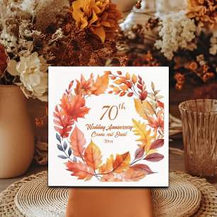 Serviette En Papier 70e anniversaire de Mariage automne floral