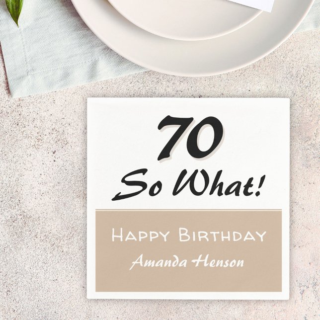 Serviette En Papier 70e anniversaire Drôle Citation beige (Créateur téléchargé)