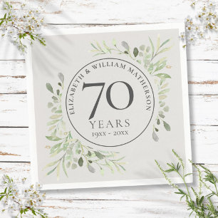 Serviette En Papier 70e anniversaire du Mariage Platinum Green