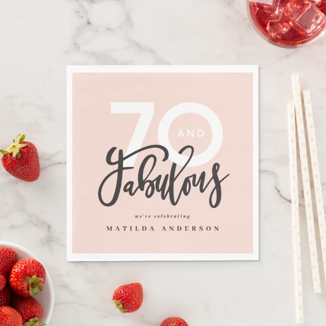 Serviette En Papier 70e anniversaire en faisant 70 look bon moderne (En situation)