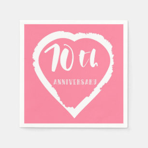 Serviette En Papier 70e anniversaire mariage coeur