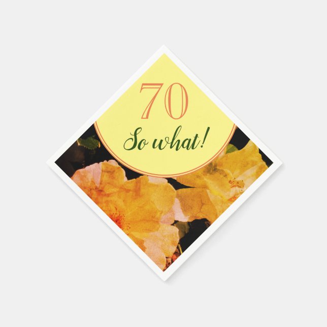 Serviette En Papier 70e anniversaire Motivational Yellow Roses Party (Coin)
