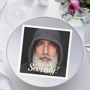 Serviette En Papier 70e anniversaire photo soixante-dix gars script