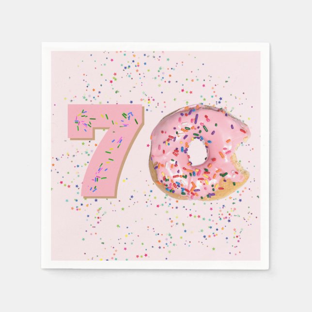 Serviette En Papier 70e anniversaire Pink Donut Napkins (Devant)
