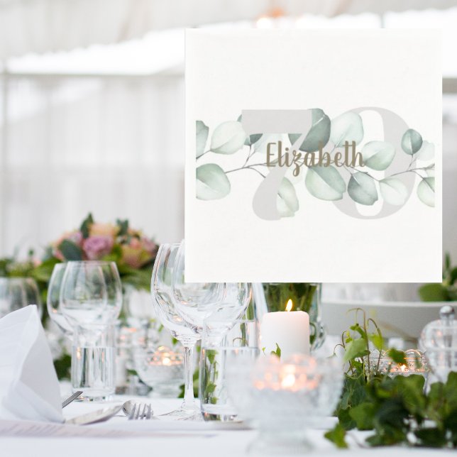 Serviette En Papier 70e anniversaire serviettes personnalisées (Créateur téléchargé)