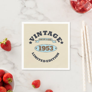 Serviette En Papier 70e anniversaire vintage personnalisé