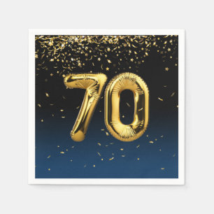 Serviette En Papier 70e Ballons d'or et serviettes Confetti